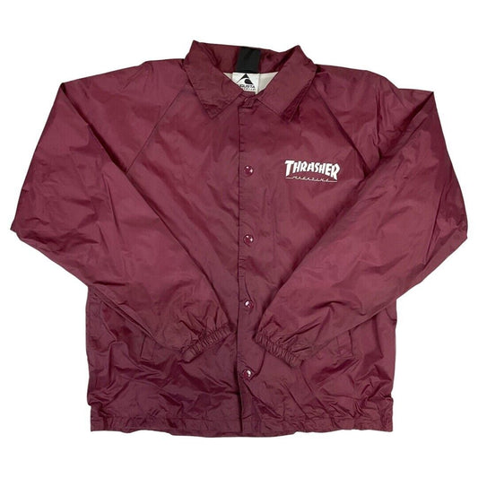 Burgundy & White Thrasher Magazine San Francisco Skate and Destroy Windbreaker M
