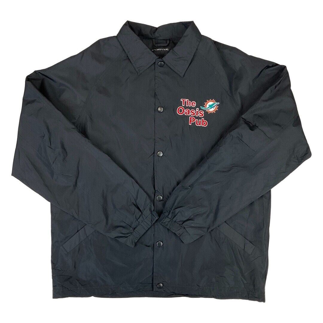 Vintage 90s Miami Dolphins The Oasis Pub Rainforest Embroidered Windbreaker XL