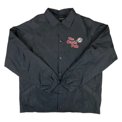 Vintage 90s Miami Dolphins The Oasis Pub Rainforest Embroidered Windbreaker XL
