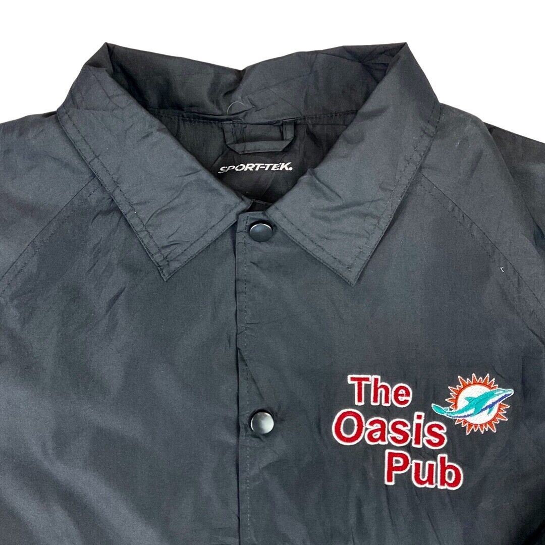 Vintage 90s Miami Dolphins The Oasis Pub Rainforest Embroidered Windbreaker XL