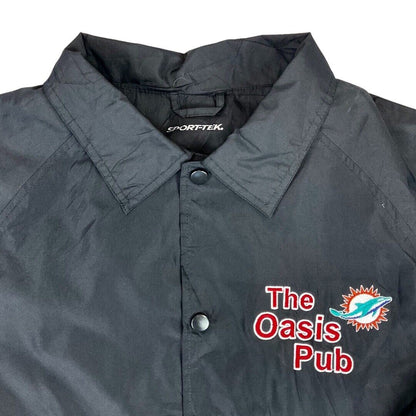 Vintage 90s Miami Dolphins The Oasis Pub Rainforest Embroidered Windbreaker XL
