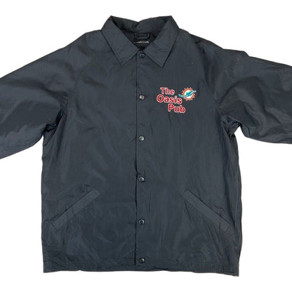 Vintage 90s Miami Dolphins The Oasis Pub Rainforest Embroidered Windbreaker XL