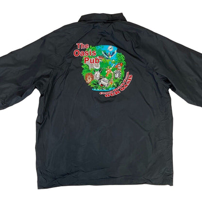Vintage 90s Miami Dolphins The Oasis Pub Rainforest Embroidered Windbreaker XL