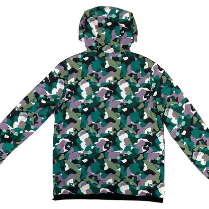 All Over Camo Print Ellesse Traxer 1/4 Zip Hooded Windbreaker Medium