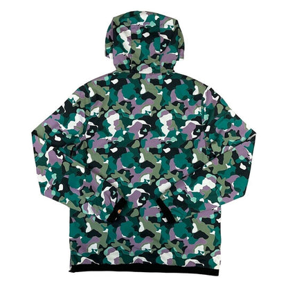 All Over Camo Print Ellesse Traxer 1/4 Zip Hooded Windbreaker Medium