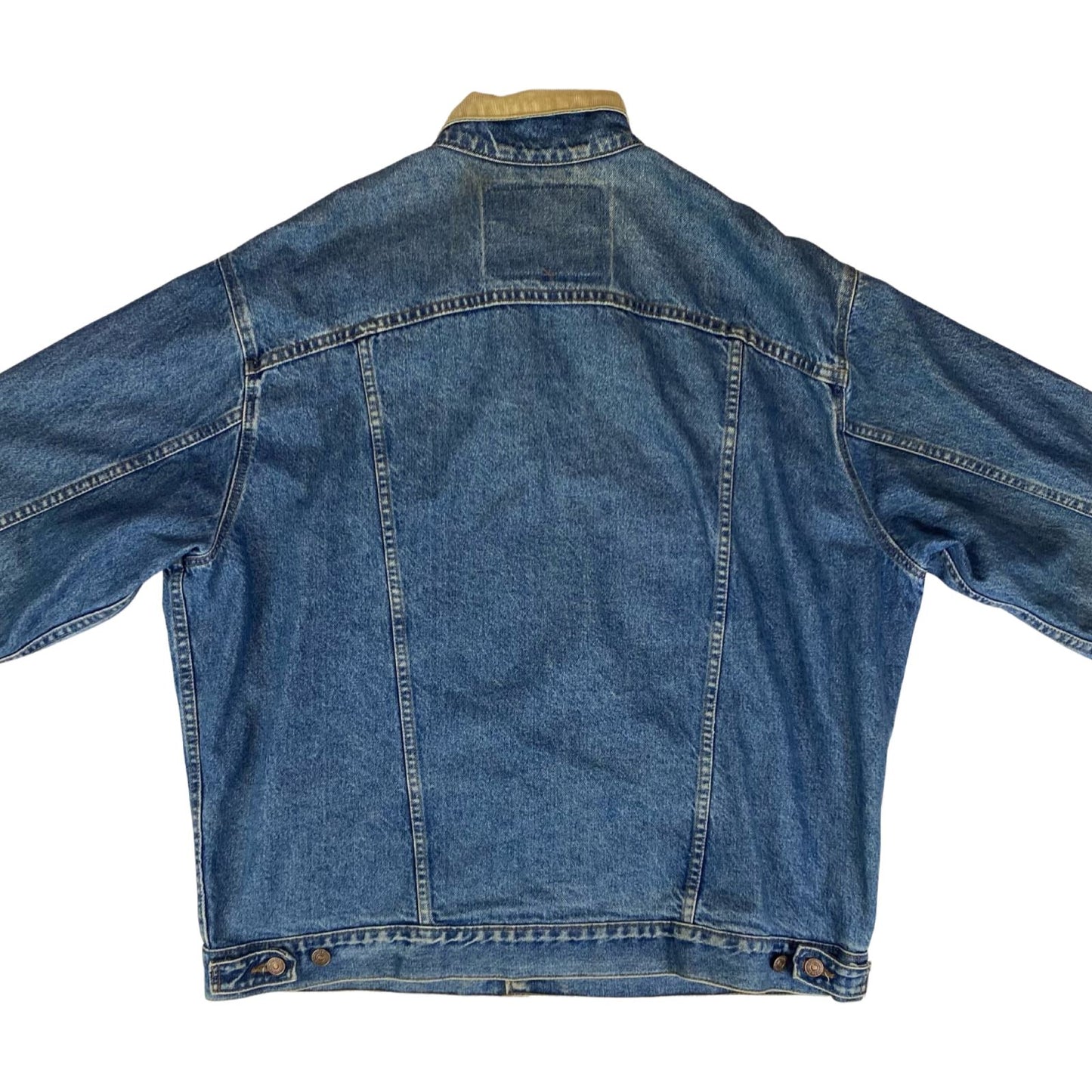 VTG USA 90s STONEWASH BLUE LEVIS 75557 RED TAB TYPE3 TRUCKER DENIM JACKET 48” XL