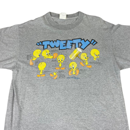 Vintage 90s Grey Tweety Bird Looney Tunes Warner Bros Graphic T-Shirt Large