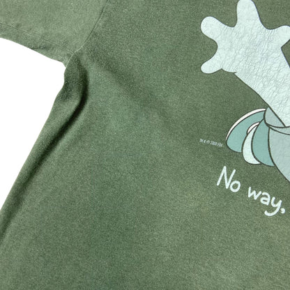 Vintage 2000 Khaki Green The Simpsons Bart Simpson 'No Way, Man!' Graphic Tee M