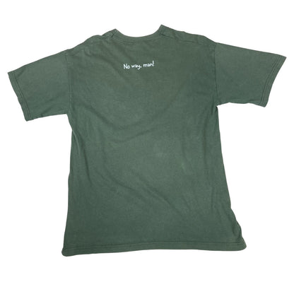 Vintage 2000 Khaki Green The Simpsons Bart Simpson 'No Way, Man!' Graphic Tee M