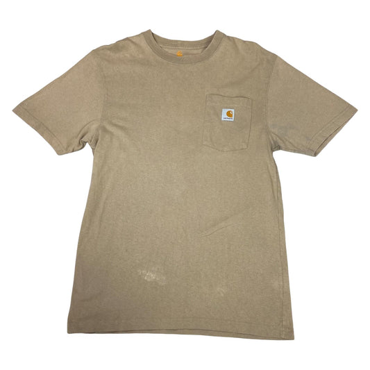 Y2k Beige Carhartt Pocket Tee Short Sleeve T-Shirt Medium