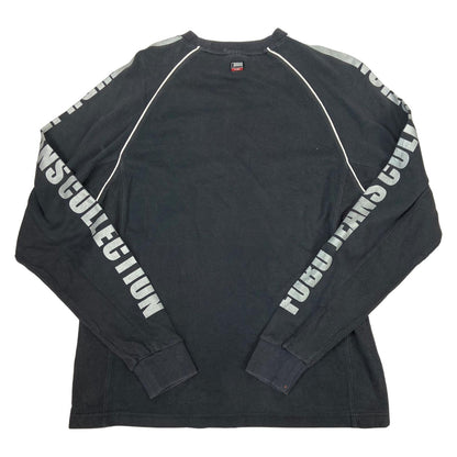 Vintage 00s Y2K Black Fubu Printed Long Sleeve Light Weight Sweatshirt M