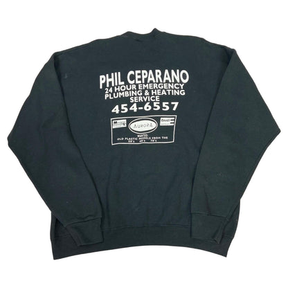 Vintage 90s 00s Black Printed Graphic Workwear Sweatshirt Jumper Pullover XXL