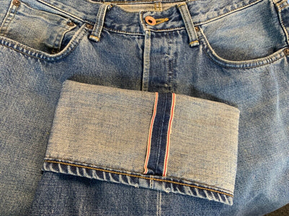 EDWIN 505X JAPANESE RED SELVEDGE RAW DENIM JEANS STRAIGHT ROCKABILLY 33W 34L