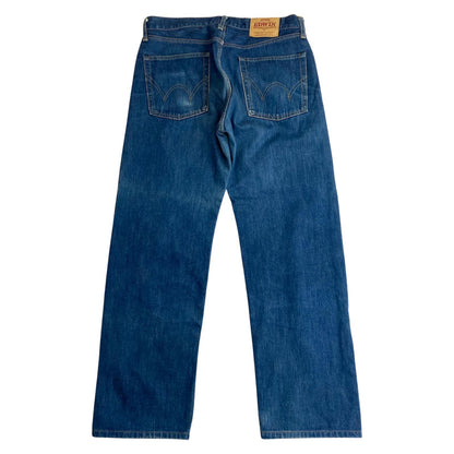 EDWIN JAPANESE ORANGE SELVEDGE RAW DENIM JEANS STRAIGHT LOOSE ROCKABILLY 33W 31L