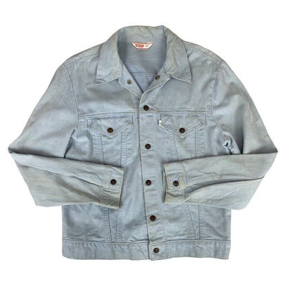 VTG 70s SKY BLUE LEVIS WHITE TAB TYPE 3 TRUCKER JACKET LIGHT DENIM MOD 40” M