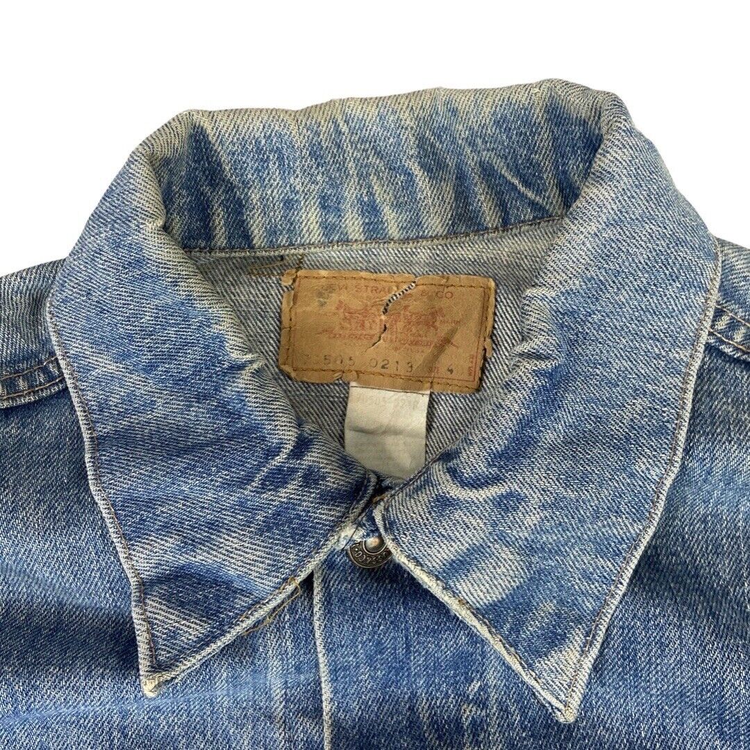 VTG 80s USA MADE LEVIS 70505 0213 TYPE 3 TRUCKER DENIM JACKET MOD SKINS 36” S