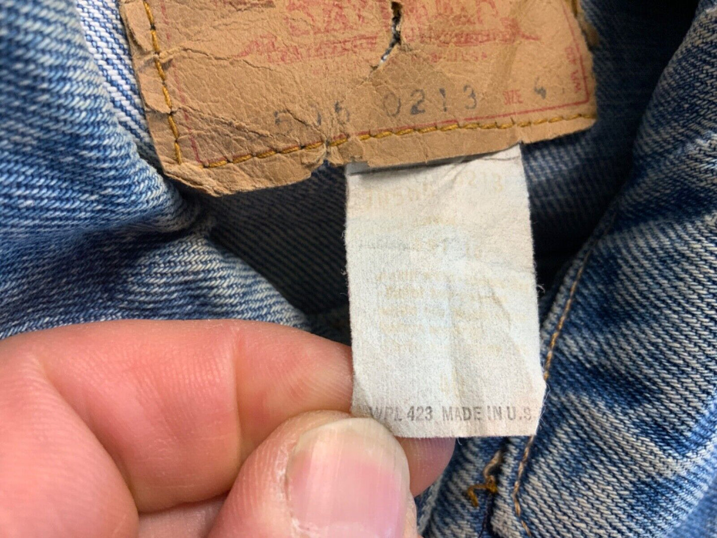 VTG 80s USA MADE LEVIS 70505 0213 TYPE 3 TRUCKER DENIM JACKET MOD SKINS 36” S