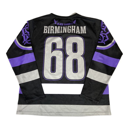 2018 Black, Purple & Grey Black Sabbath War Pigs Birmingham Hockey Jersey XL