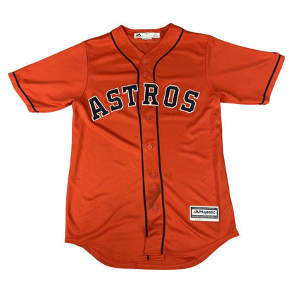 Majestic Orange Houston Astros MLB Button-Up Jersey Medium