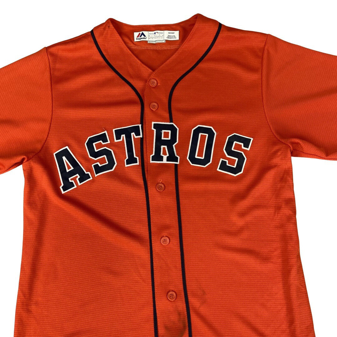Majestic Orange Houston Astros MLB Button-Up Jersey Medium