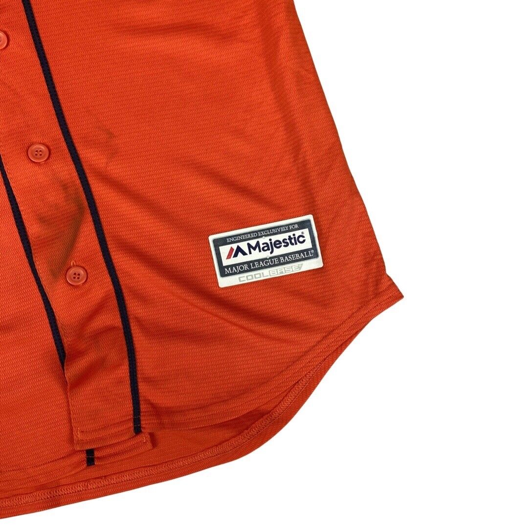 Majestic Orange Houston Astros MLB Button-Up Jersey Medium
