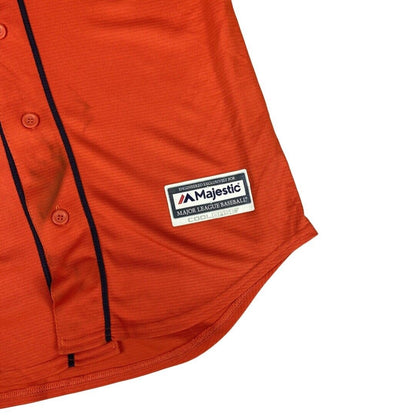 Majestic Orange Houston Astros MLB Button-Up Jersey Medium