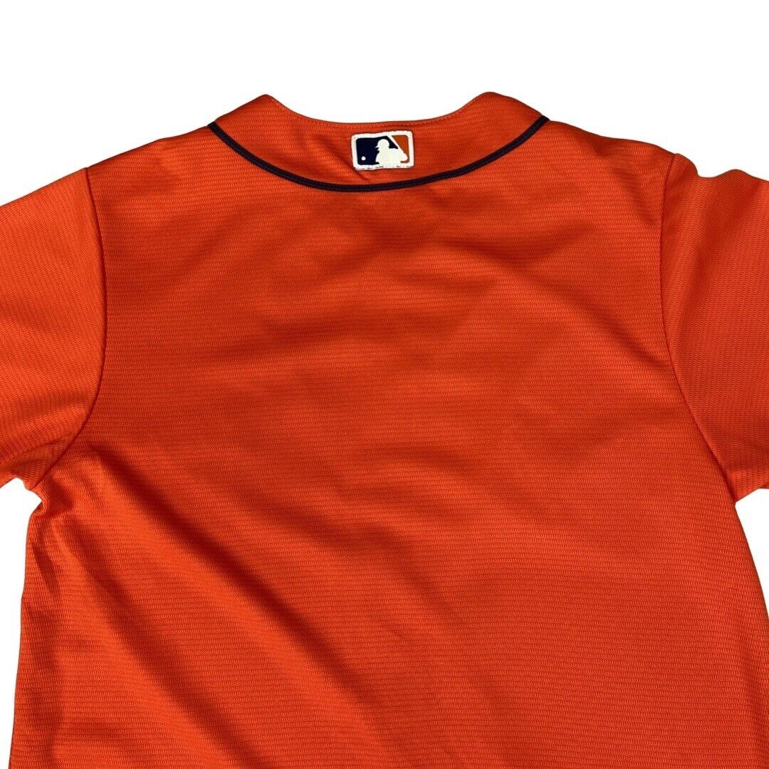 Majestic Orange Houston Astros MLB Button-Up Jersey Medium