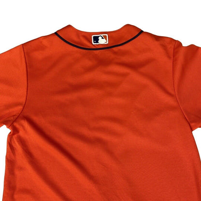 Majestic Orange Houston Astros MLB Button-Up Jersey Medium