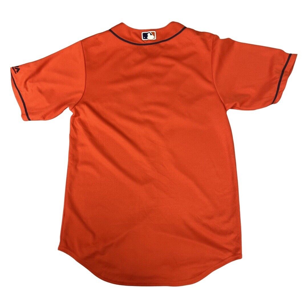 Majestic Orange Houston Astros MLB Button-Up Jersey Medium