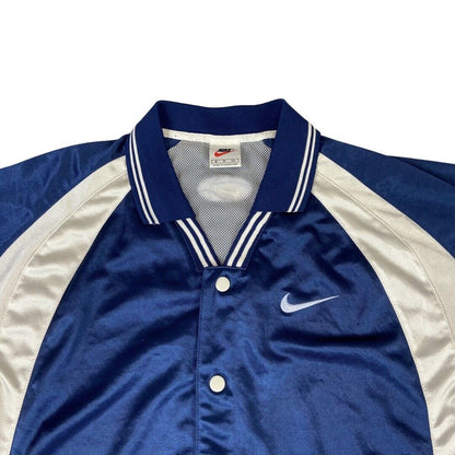 Vintage 90s Blue & Gold Nike Button-Up USA Embroidered Basketball Jersey Large