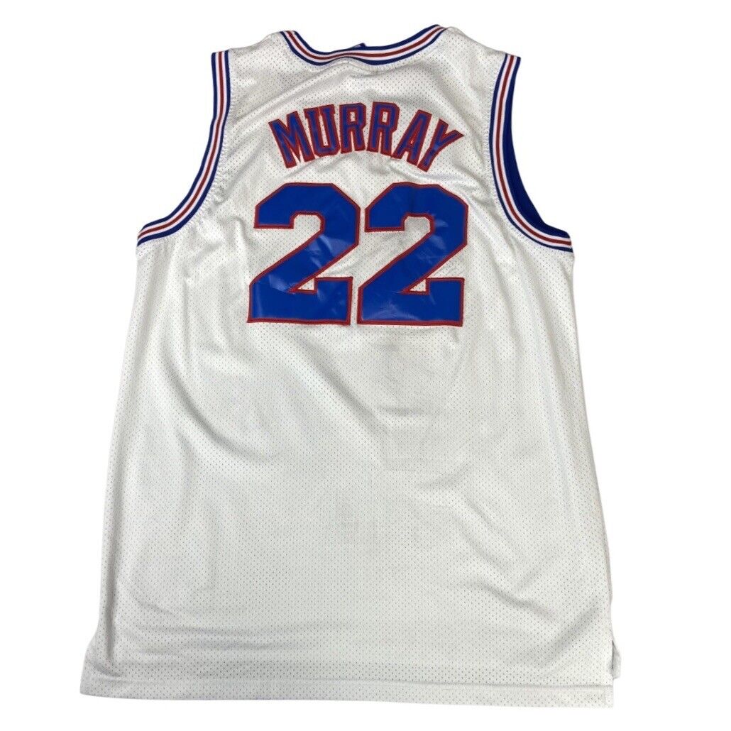 White Champion Tune Squad Space Jam Bill Murray #22 Mesh Basketball Jersey XL