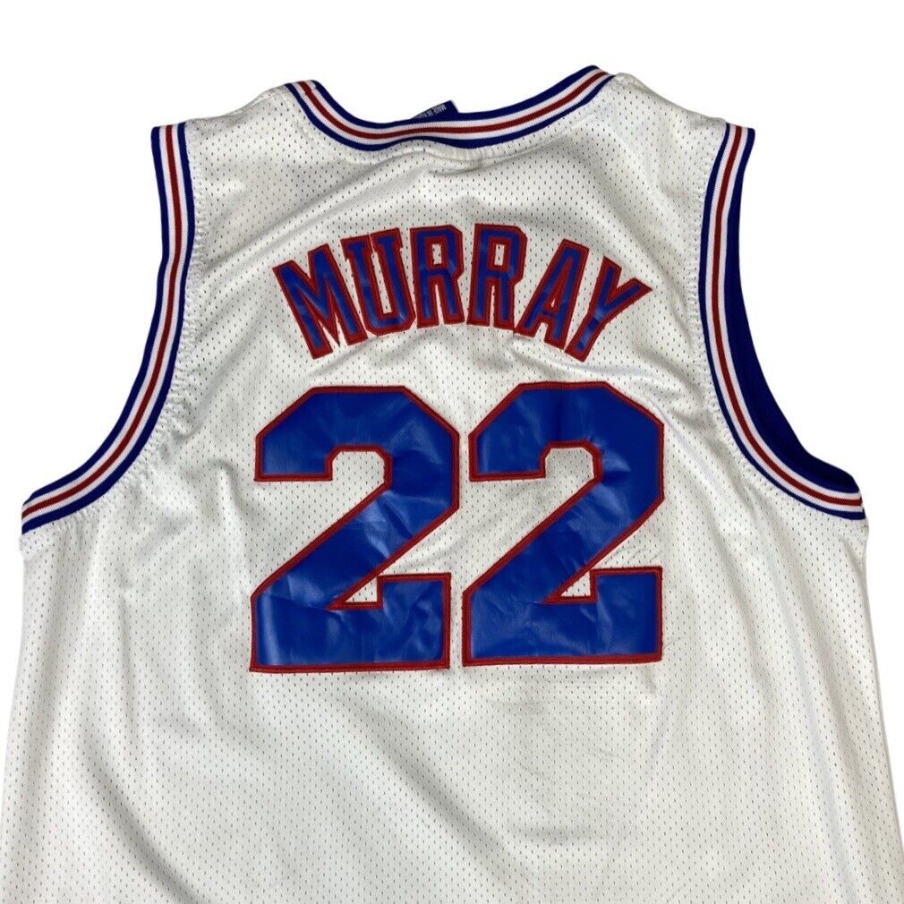White Champion Tune Squad Space Jam Bill Murray #22 Mesh Basketball Jersey XL