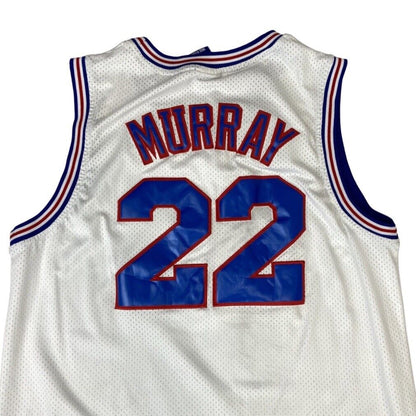 White Champion Tune Squad Space Jam Bill Murray #22 Mesh Basketball Jersey XL