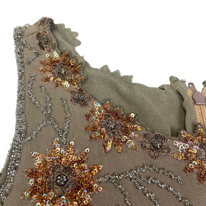 Vintage 90s Embellished Embroidered Sparkly Sequin Party Top 12 14 M