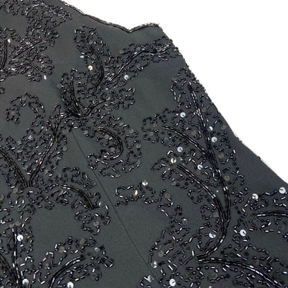 Vintage 90s Black Embellished Disco Party Sparkly Sequin Top 12 14 M