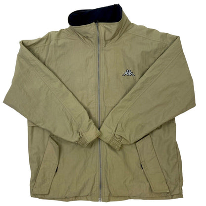 Vintage 90s Beige Kappa Zip Down Embroidered Coat XL