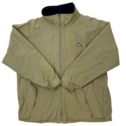 Vintage 90s Beige Kappa Zip Down Embroidered Coat XL