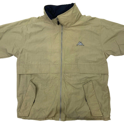 Vintage 90s Beige Kappa Zip Down Embroidered Coat XL