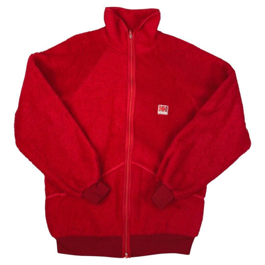 Vintage Rare 80s 70s Red Helly Hansen Zip Down Fleece M