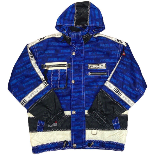 Vintage 90s Blue Fablice Hooded Ski Jacket Coat XL
