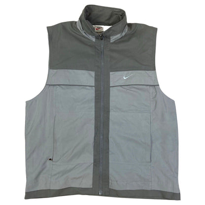 Vintage 90s Grey Embroidered Nike Gilet L