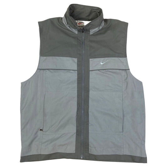 Vintage 90s Grey Embroidered Nike Gilet L
