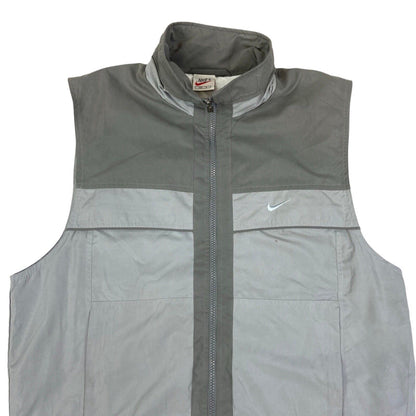 Vintage 90s Grey Embroidered Nike Gilet L