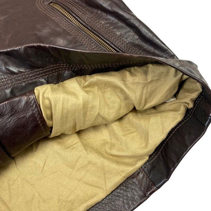 Vintage 90s Dark Brown Leather Zip Down Timberland Jacket XL