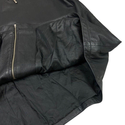 Vintage 90s Black Leather Zip Down Jacket XXL