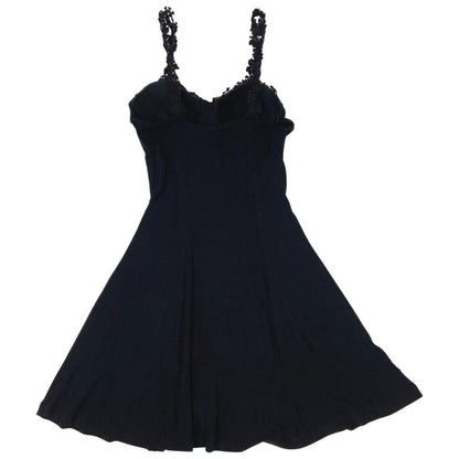 Vintage 90s Black Body-Con Skater Party Dress 6 XS