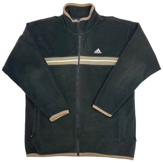 Vintage 90s Black Adidas Zip Down Fleece XL