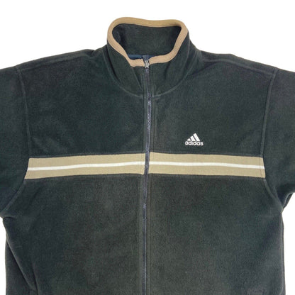 Vintage 90s Black Adidas Zip Down Fleece XL