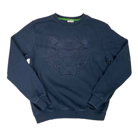 Vintage 90s 00s Navy Embroidered Kenzo Tiger Crew Neck Jumper S