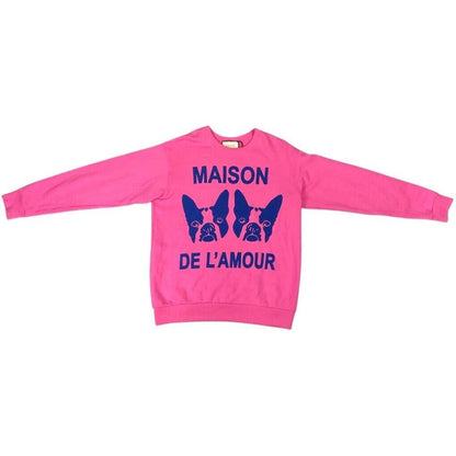 Fall 2018 Gucci Pink Maison de l’Amour Bosco Orso Crystal Sweater M